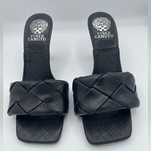 Vince Camuto Brelanie Black Braided Heeled Sandals - Size 7.5